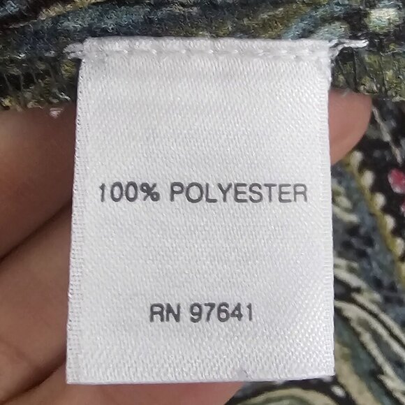 J. Jill Green Purple Paisley Boho Blouse Layered Retro Floral L - Picture 12 of 14